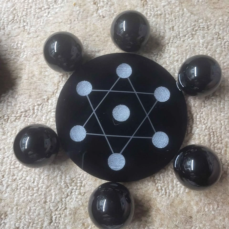 Black Obsidian 7 Sphere Grid Holder - photo 4