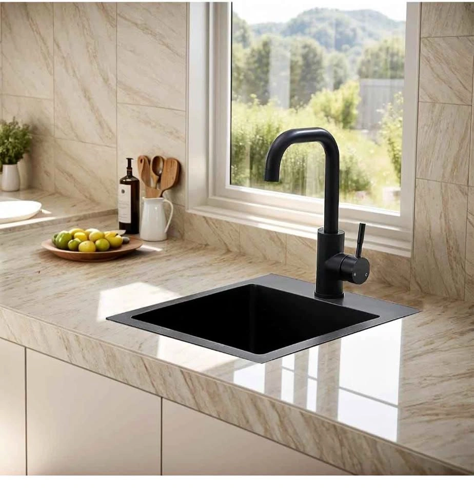 Drop in Black Bar Sink, 13x15 Inch Topmount Single Bowl Sink