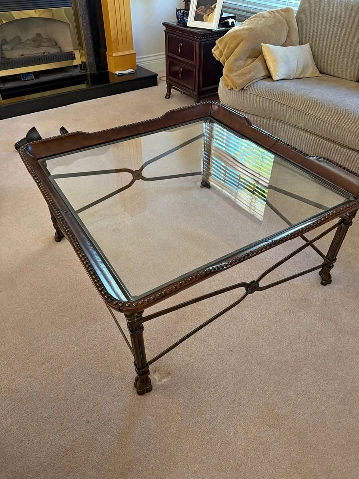 Glass coffee table