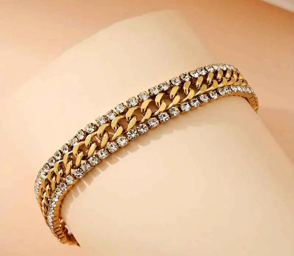 Adjustable Stainless Steel Women's Bracelet - Golden Luxury