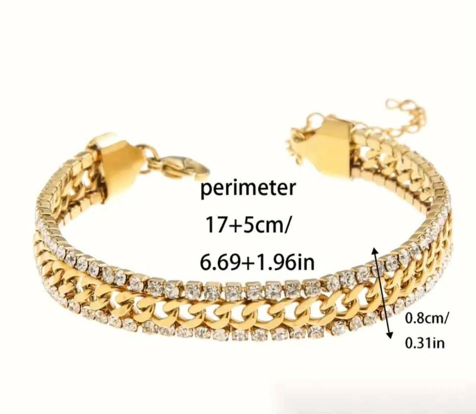 Adjustable Stainless Steel Women's Bracelet - Golden Luxury - photo 2