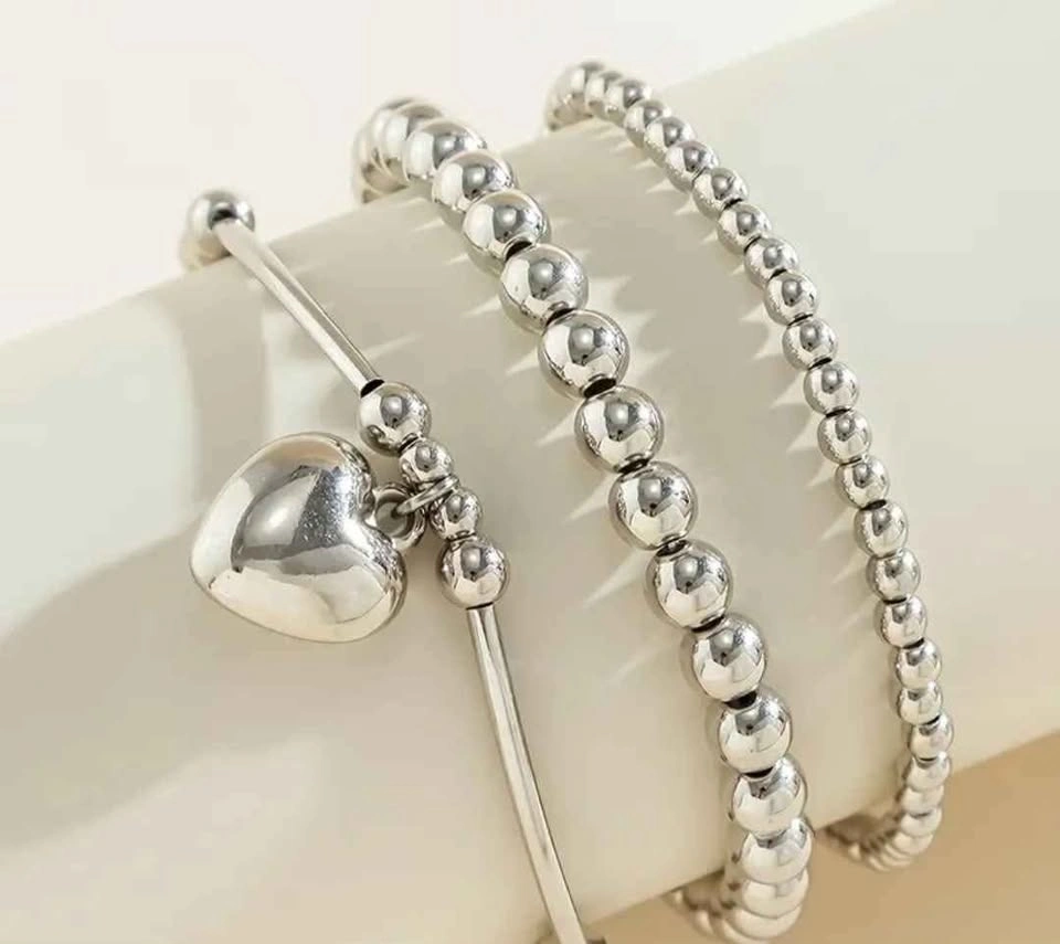 3pcs Set Retro Elegant CCB Charm Bohemian Stackable Bracelets - photo 3
