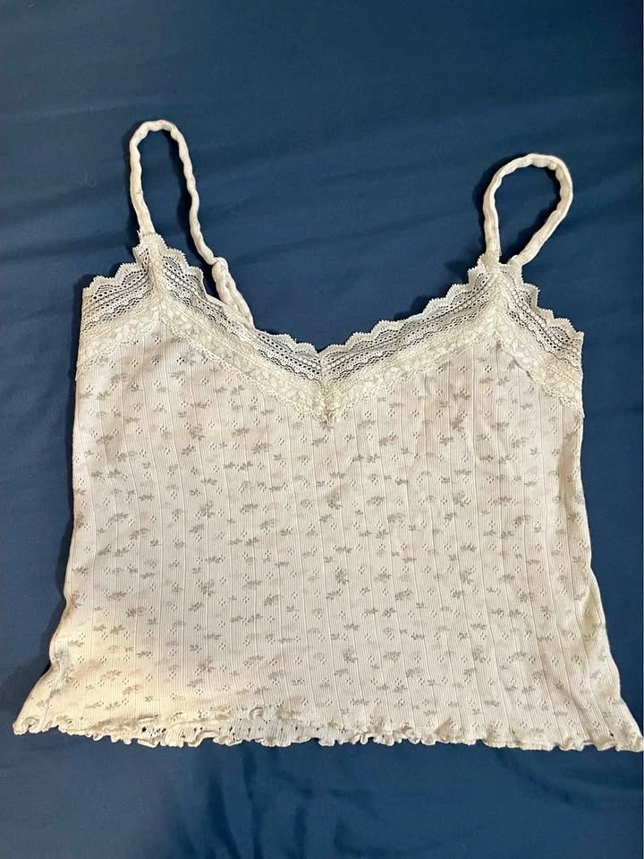 Bluenotes White Lace Tank Top • SMALL