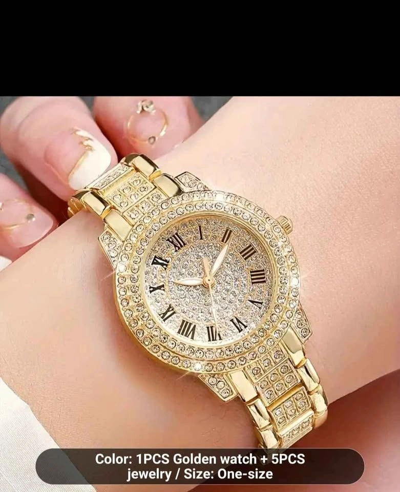 Luxury Women's Stainless Steel Watch and Golden Heart Set - photo 2
