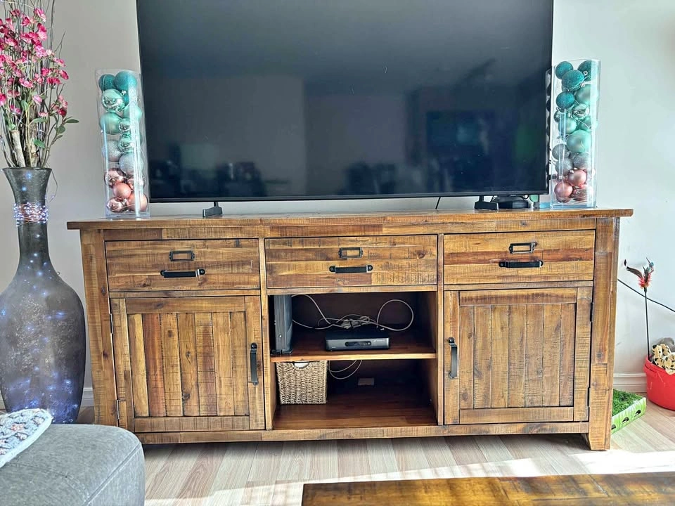 Rustic wooden living room set