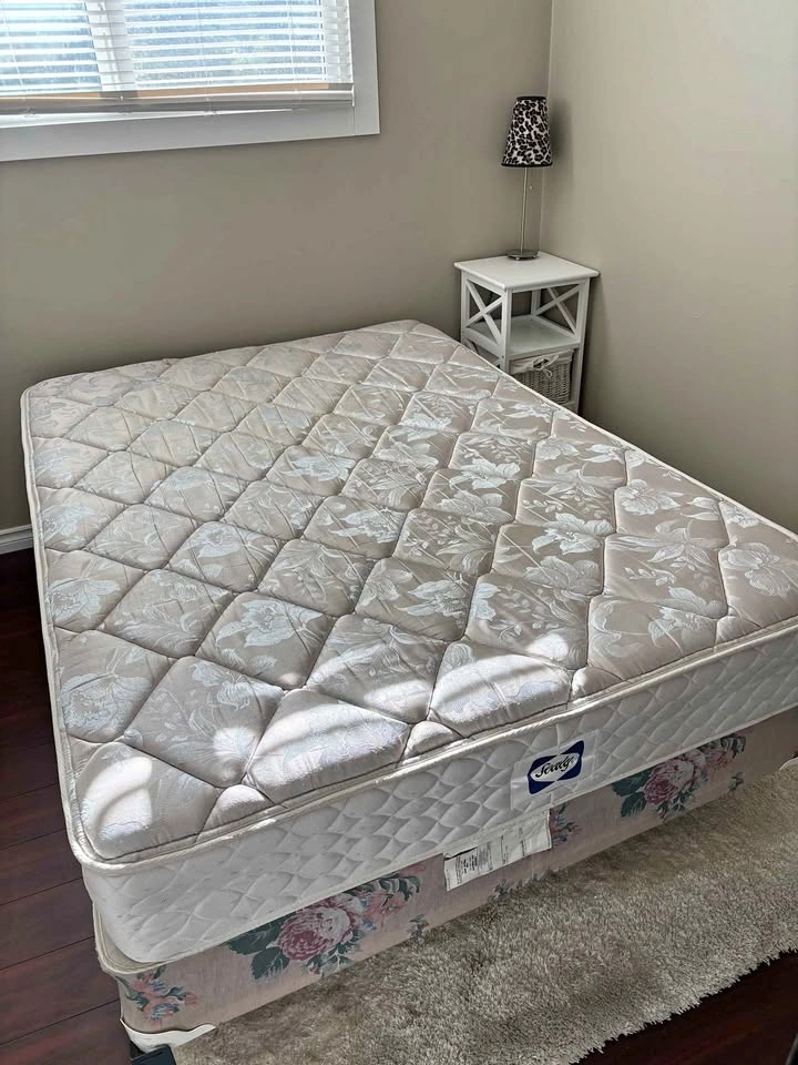 Double/Full mattress, box spring and metal frame