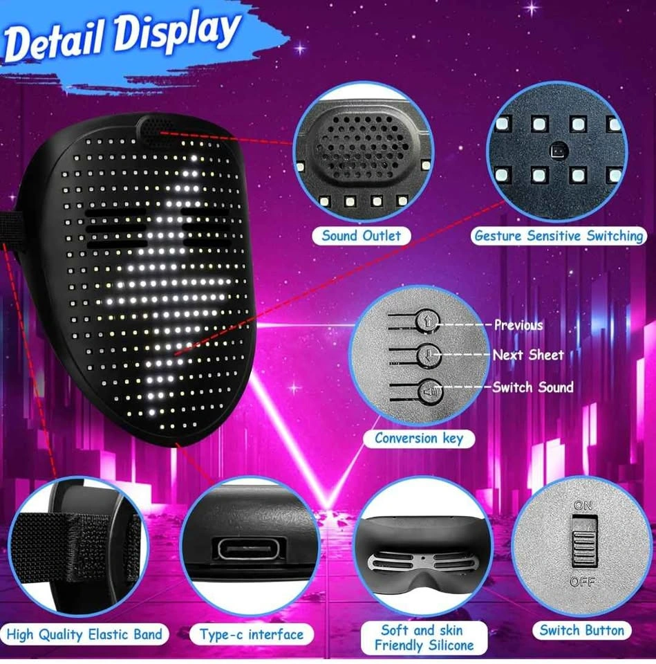 costume mask with LED light - photo 2
