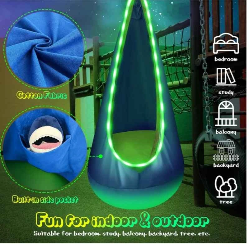 Hanging swing seat for children with light - photo 2