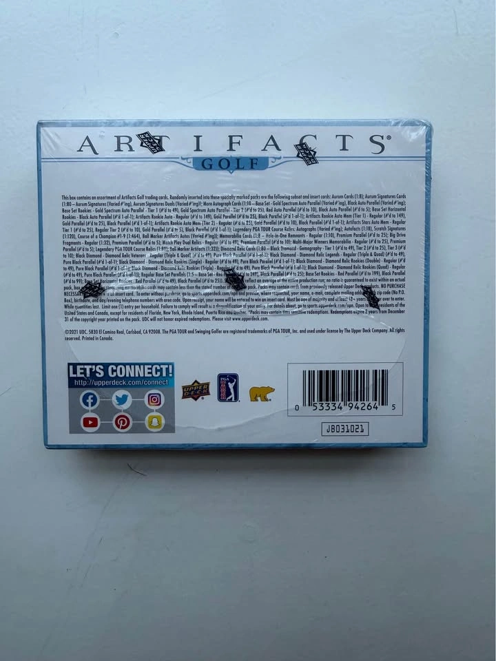Upper Deck Artifacts Golf Cards 2021 Sealed hobby box - photo 3