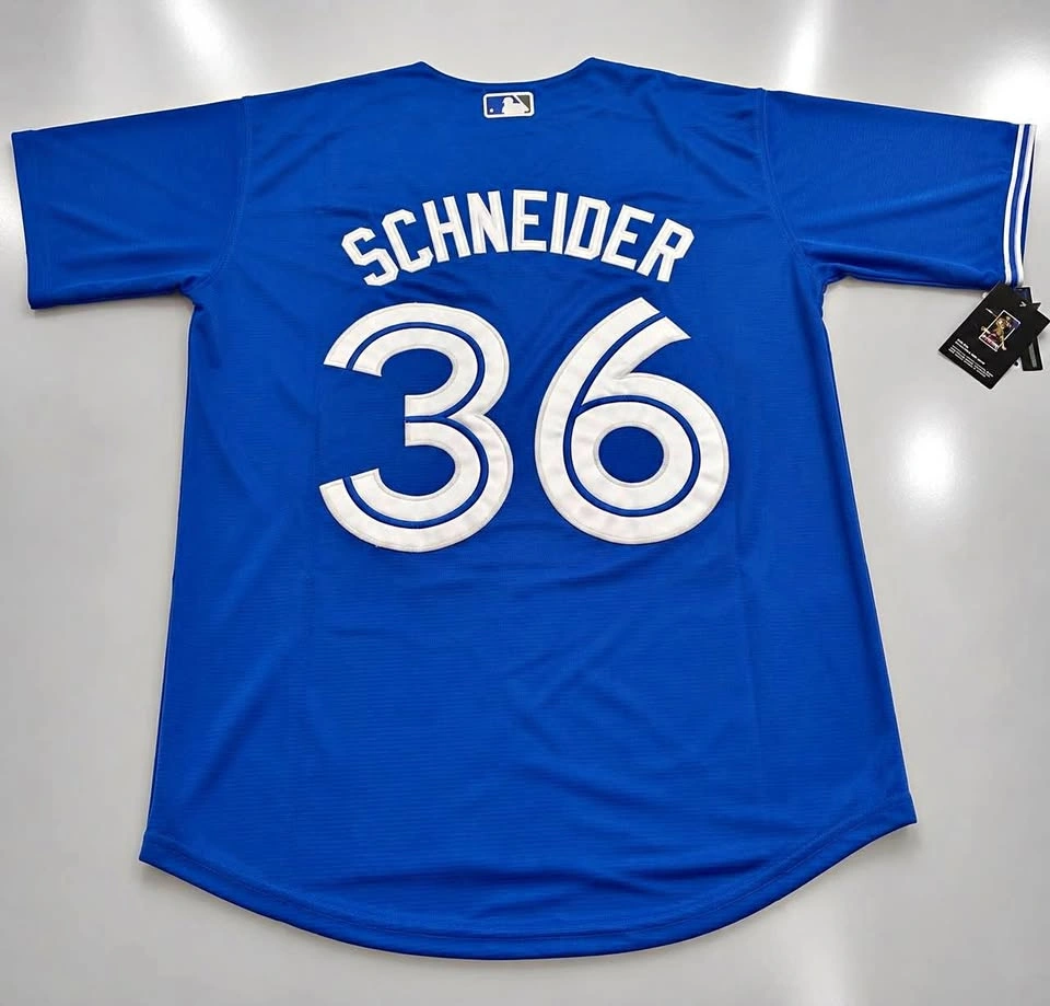 Blue Jays Davis Schneider #36 Jersey Sizes Mens S-XL available