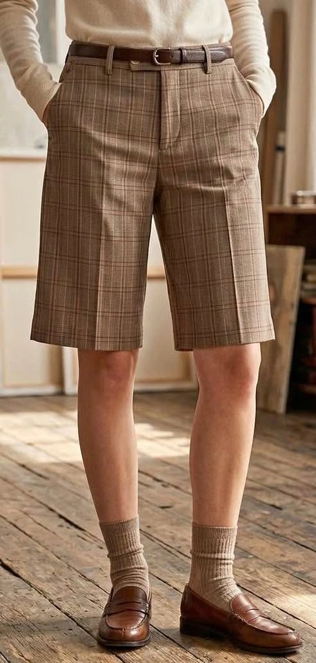 Plaid Culottes - Brown XS