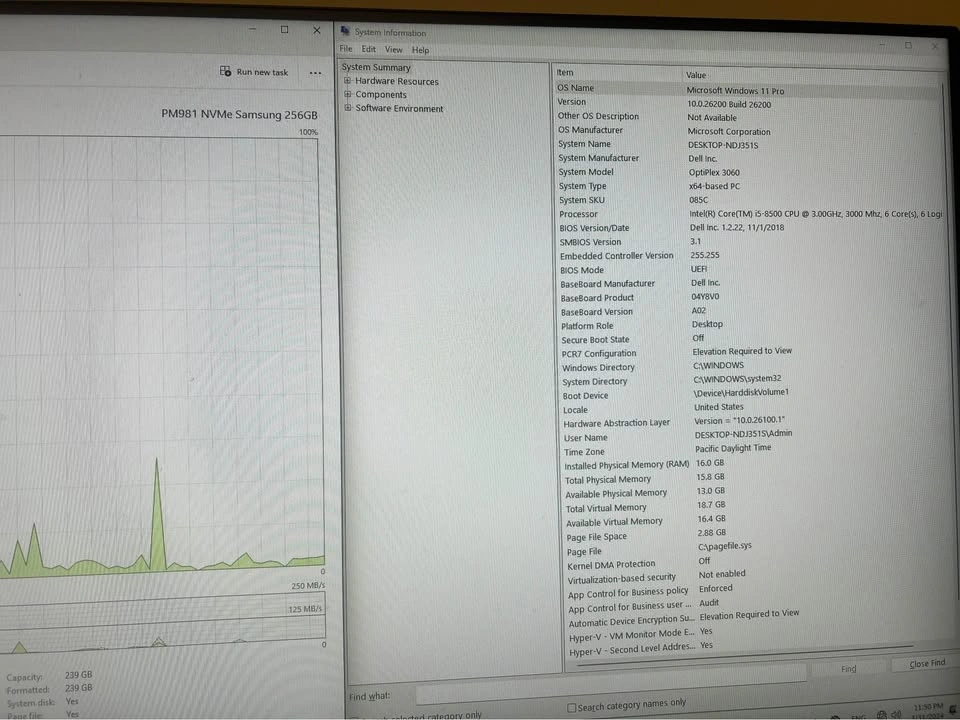 Dell Desktop i5-8500 16GB RAM 256GB SSD Win11 Pro - photo 3
