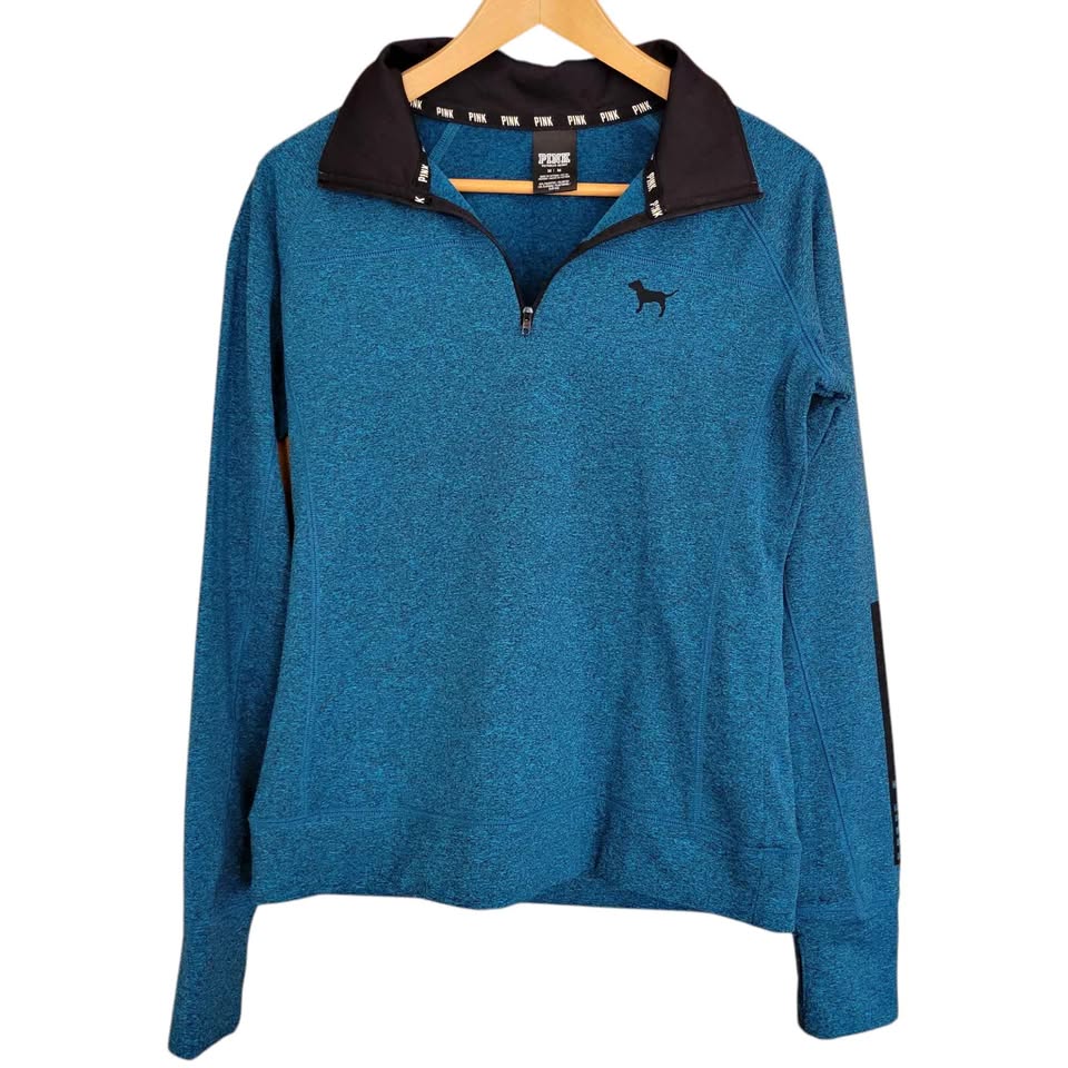 Victoria's Secret PINK Sweatshirt Womens Size M Teal Blue
