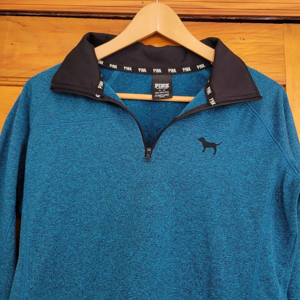 Victoria's Secret PINK Sweatshirt Womens Size M Teal Blue image indicator(3)