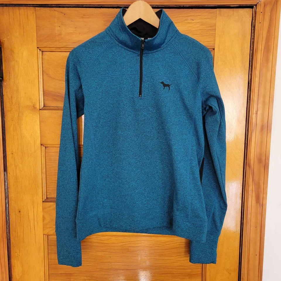 Victoria's Secret PINK Sweatshirt Womens Size M Teal Blue image indicator(5)