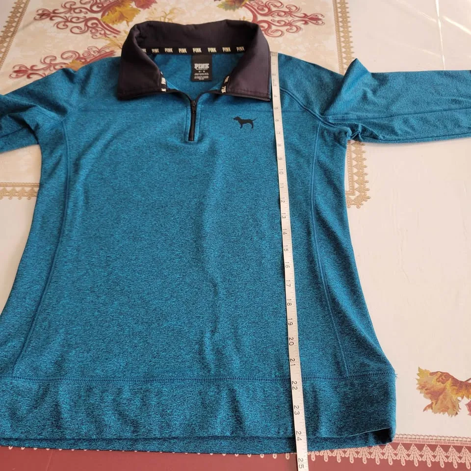 Victoria's Secret PINK Sweatshirt Womens Size M Teal Blue image indicator(7)