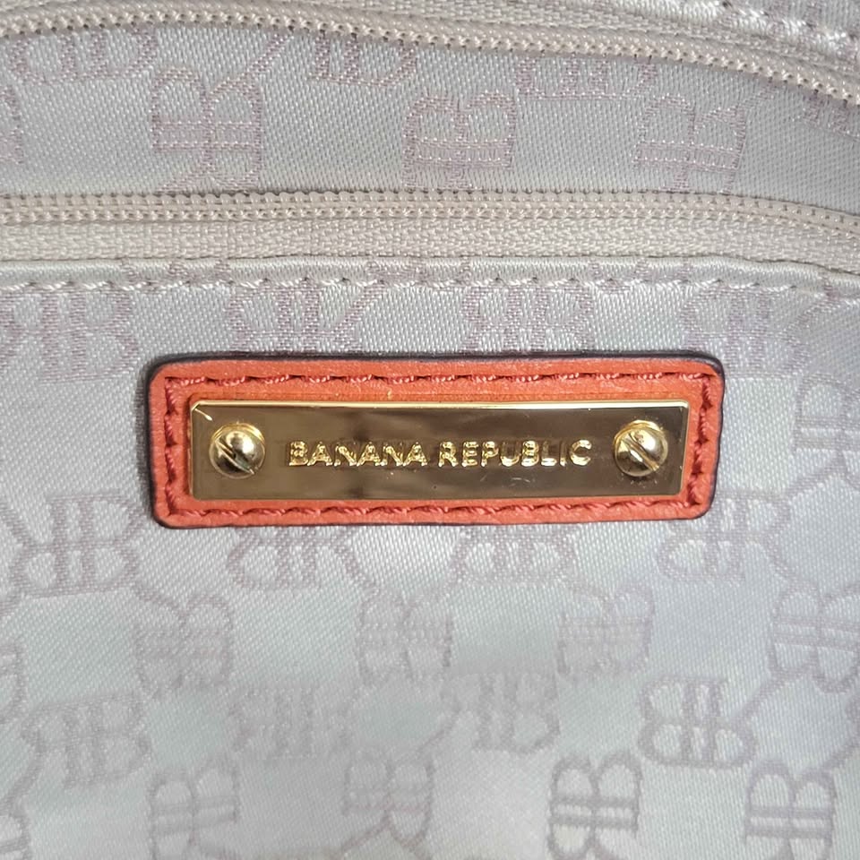 Banana Republic Evan Satchel Bag Orange Leather - photo 2