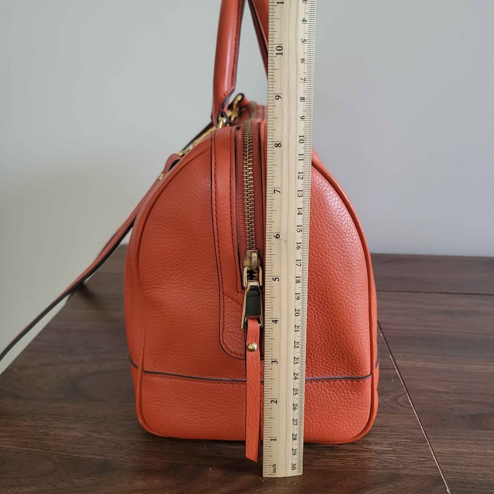 Banana Republic Evan Satchel Bag Orange Leather - photo 5