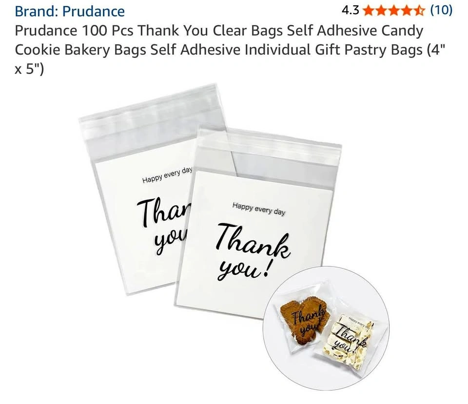 100pcs Thank You Bakery Bags