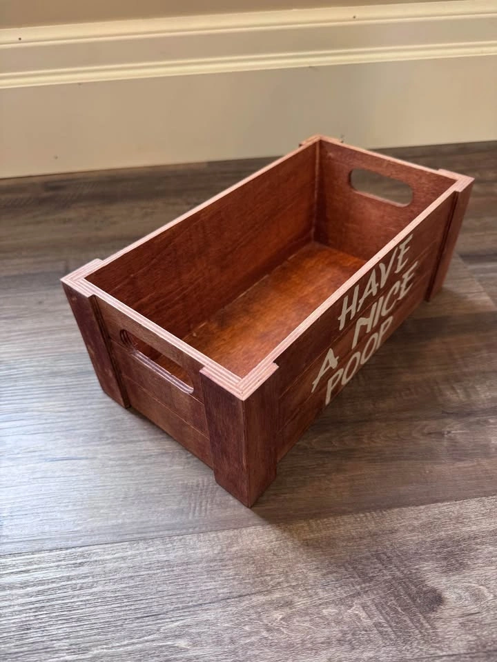 Funny Wooden Crate "Have A Nice Poop" Bathroom Decor - photo 2