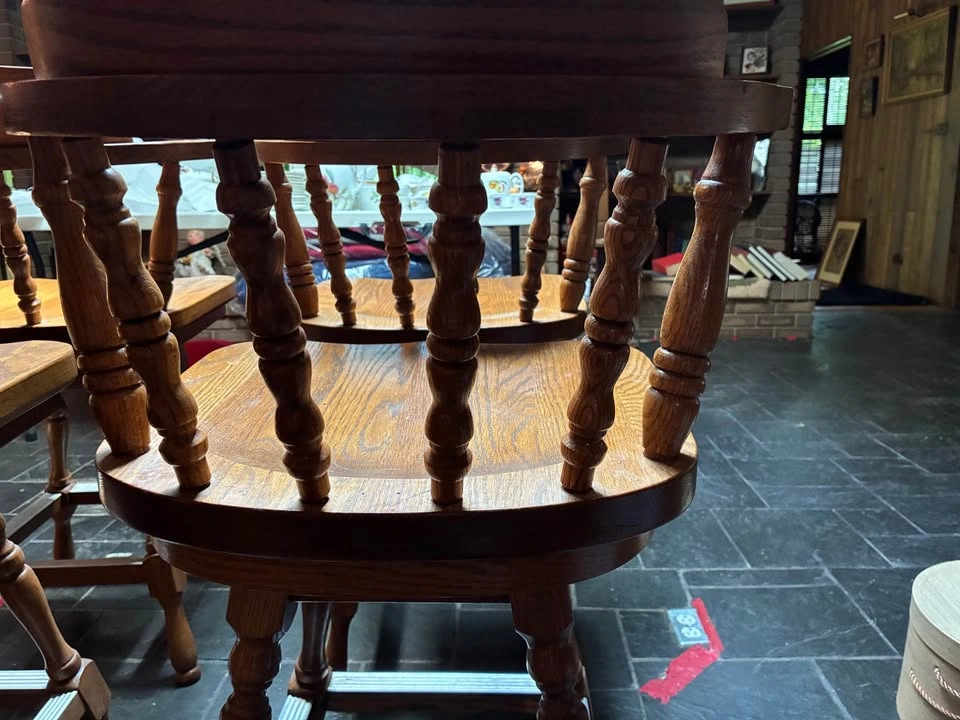 6 Mid Century Ethan Allen Counter height Bar Stools - photo 2