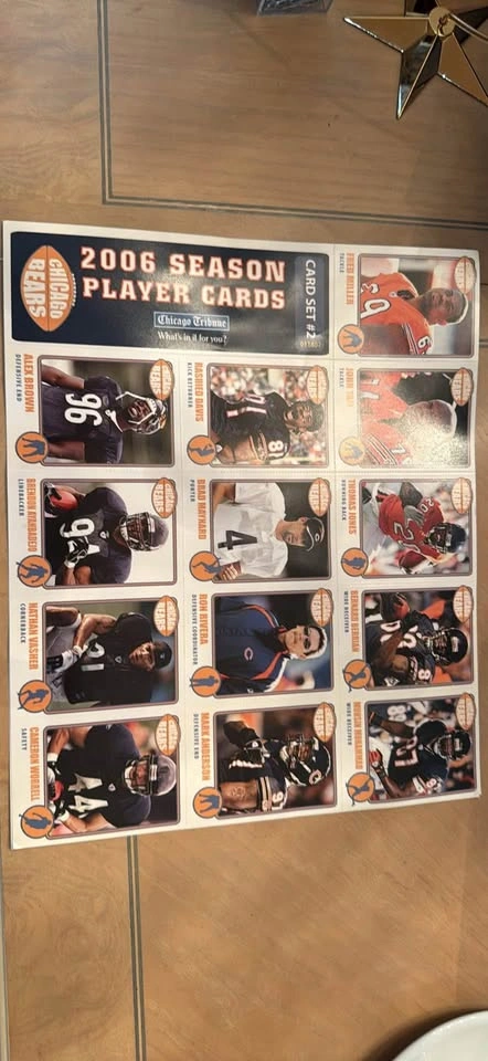 2006 Season Player Cards Chicago Bears Uncut Set #1, 2, and 3 - photo 2