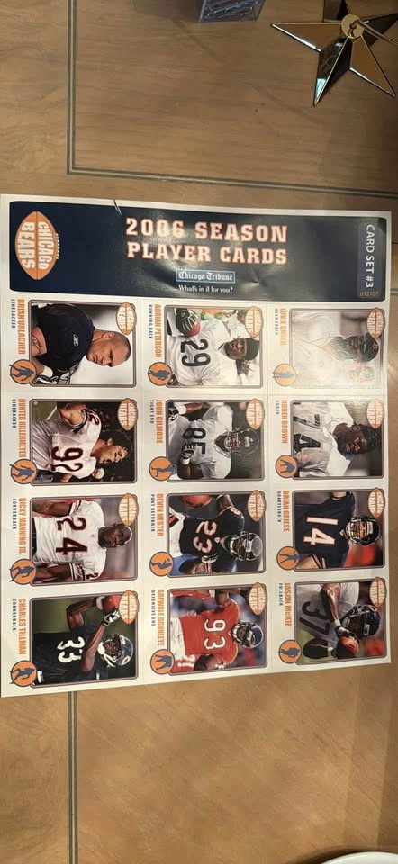2006 Season Player Cards Chicago Bears Uncut Set #1, 2, and 3 - photo 3