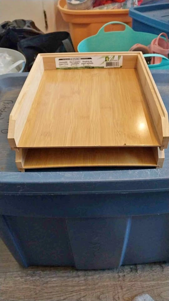 Two Office paper tray organizers