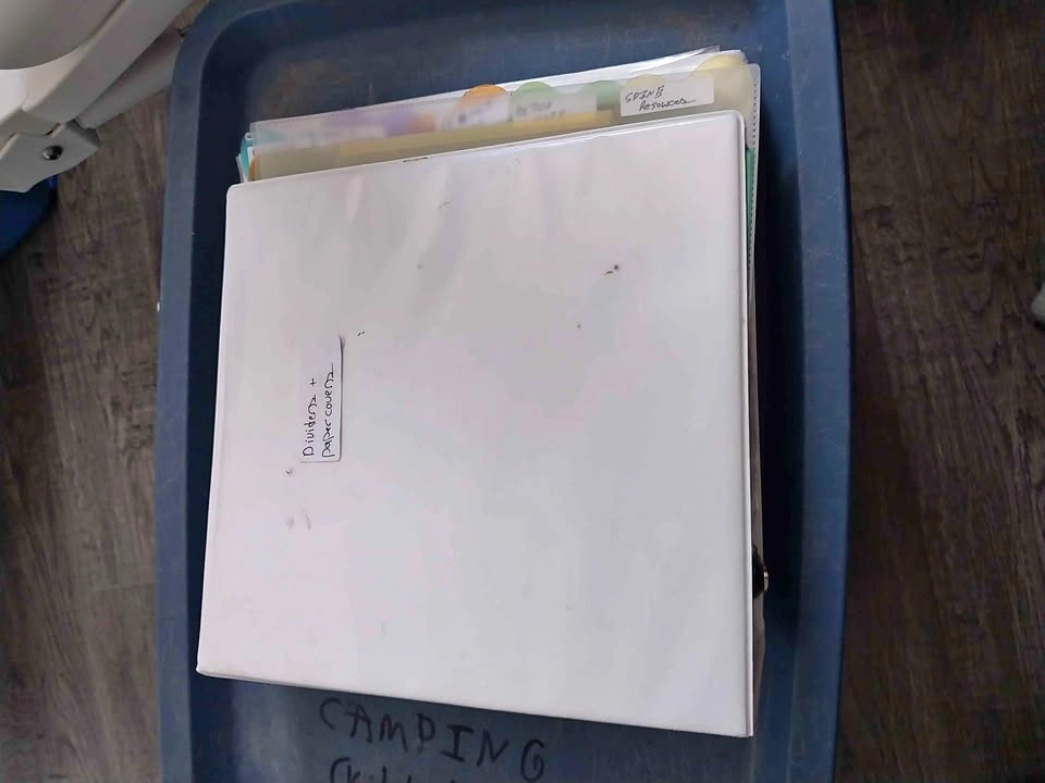 FREE Binders with sheet dividers and sheet protectors