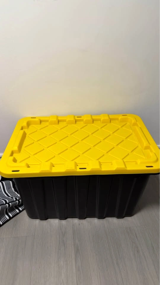 Tuff Store 102L Heavy Duty Storage Tote - Yellow & Black - photo 2
