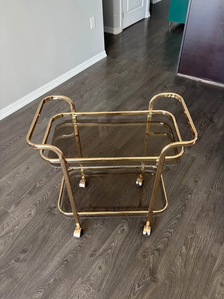 Gold Rolling Bar Cart - photo 2