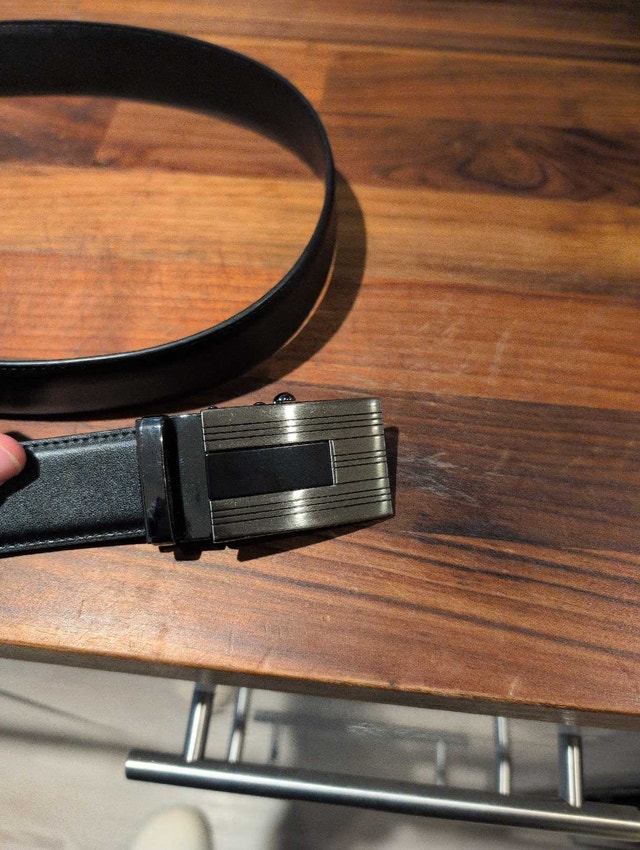 Black Leather Ratchet Belt - photo 2