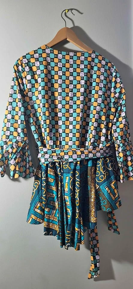 African inspired wrap around shirt