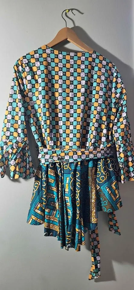 African inspired wrap around shirt