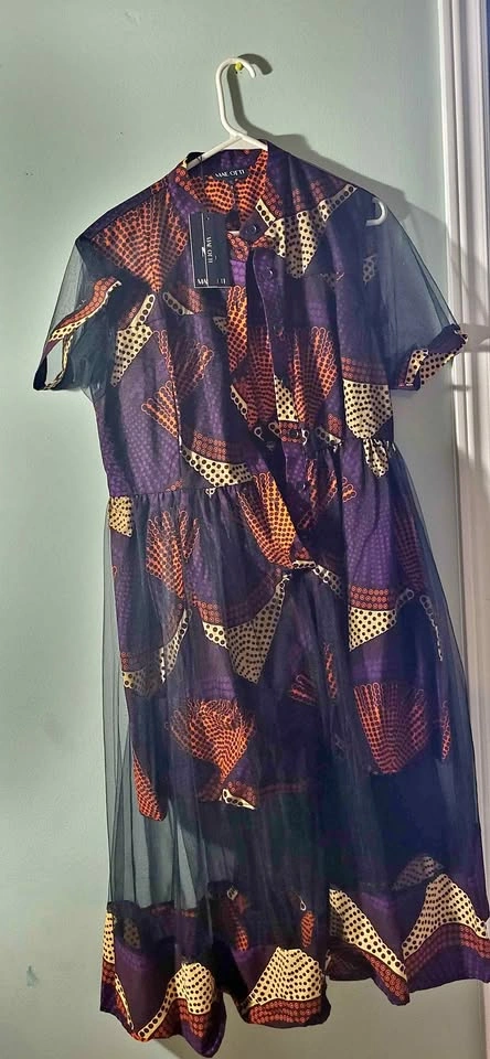 Mae Otti collection African Print Mesh leg Dress