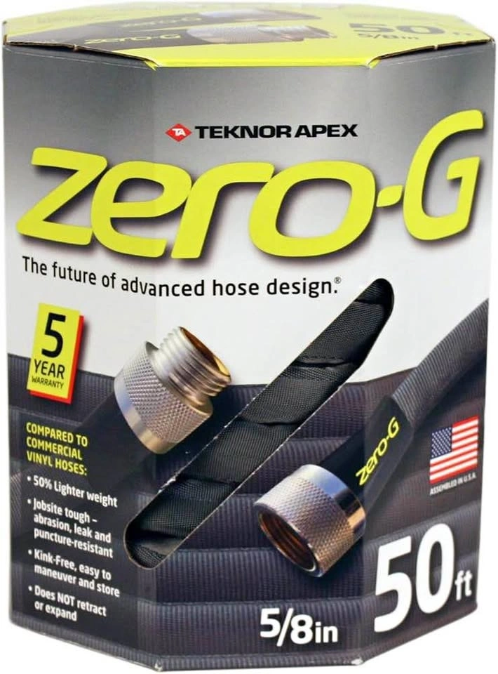 Zero-G 5/8 in. D X 50 ft. L Black Aluminum Garden Hose