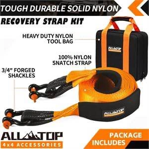ALL-TOP Heavy Duty Tow Strap Recovery Kit: 3" x 20ft (35k lbs) - photo 3