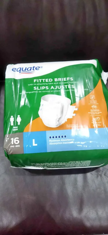 Equate Fitted Briefs – Size L (16 Count Pack, 14 Left) thumbnail