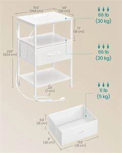 SONGMICS BELLAH Nightstand with Charging Station & LED Lights - photo 2