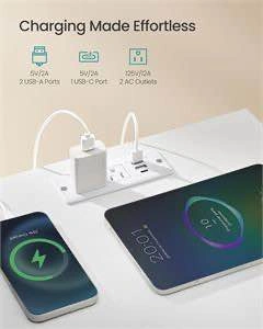 SONGMICS BELLAH Nightstand with Charging Station & LED Lights - photo 4