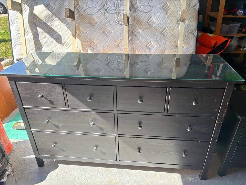 IKEA Hemnes Dresser & Nightstand with Glass