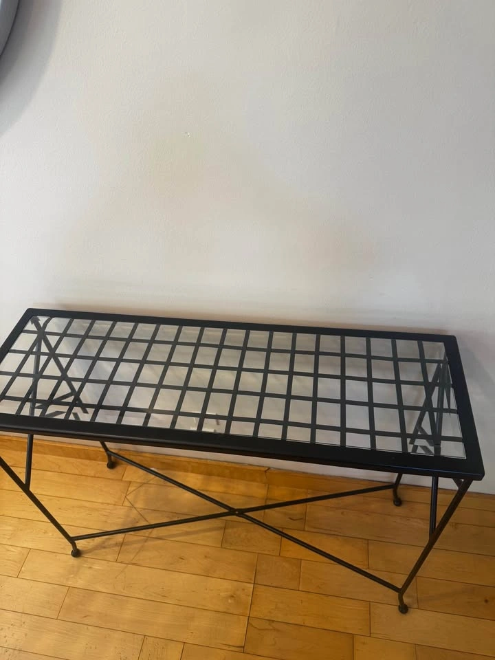 Glass top, iron table - photo 2