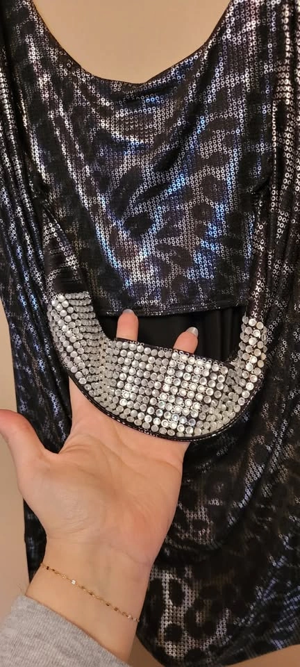 Aggie Metallic Silver Leopard Print Shirt w/ Open Back - photo 4