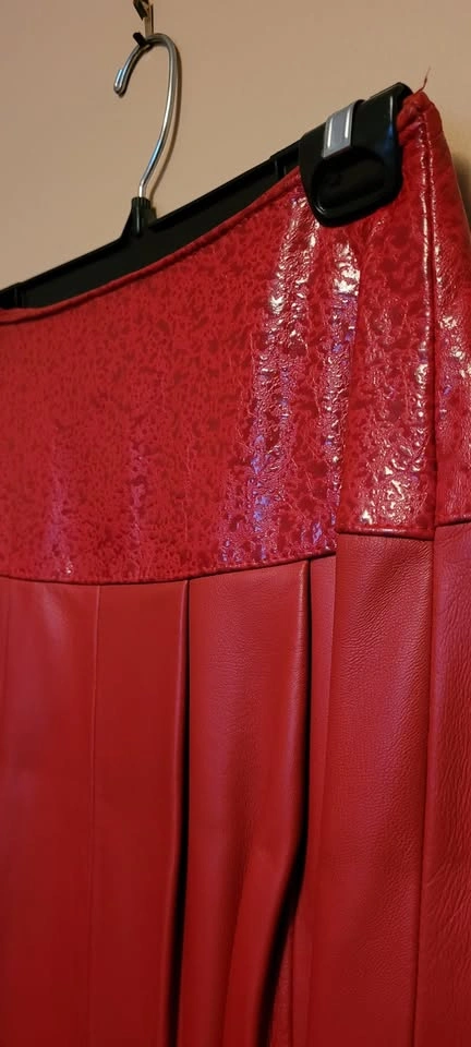 Custom Vintage 80s Red Leather Skirt - photo 2