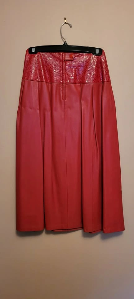 Custom Vintage 80s Red Leather Skirt - photo 3