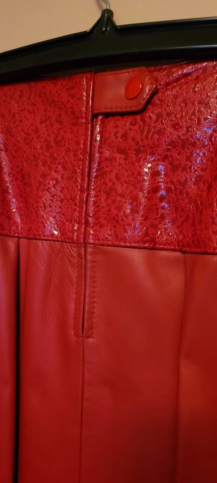 Custom Vintage 80s Red Leather Skirt - photo 4