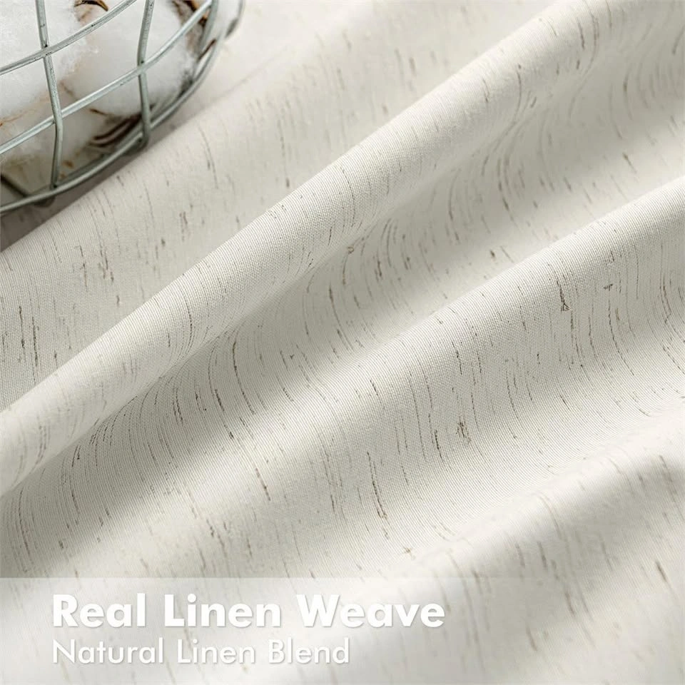 NEW MIULEE Linen 100% Blackout Curtains 84-Inch, 2 Panels - photo 3