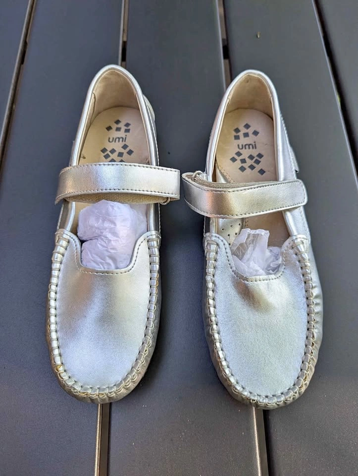 Brand New Umi silver Mary Janes size 3