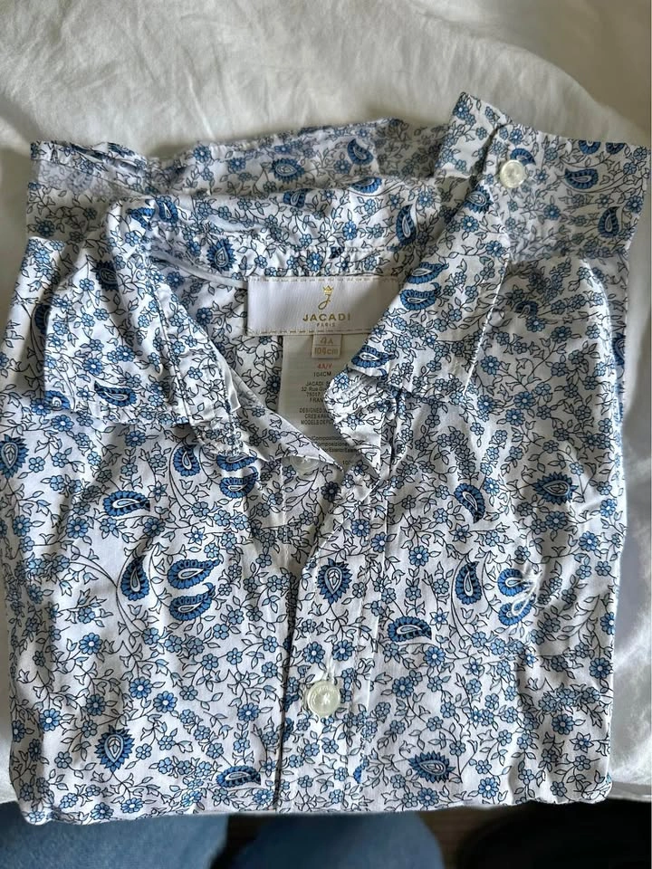 Jacadi Paris Floral Shirt and Corduroy Pants Set Size 4A
