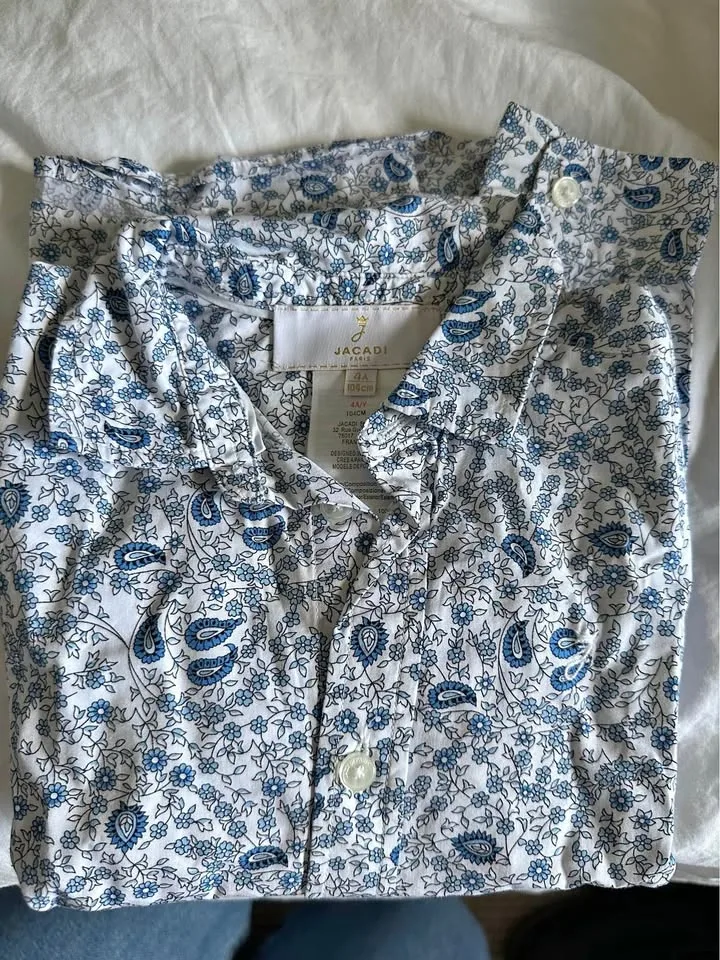 Jacadi Paris Floral Shirt and Corduroy Pants Set Size 4A